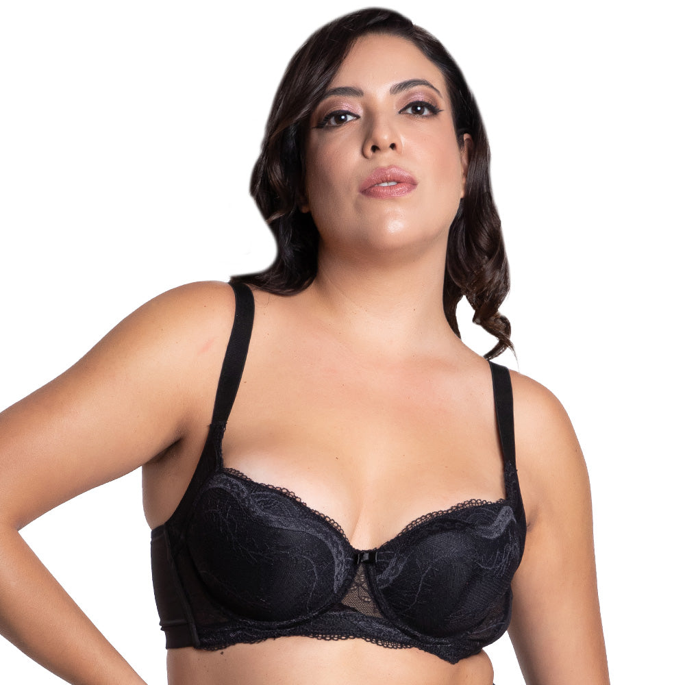 Brasier de talla extra con push up negro 24727 Carnival