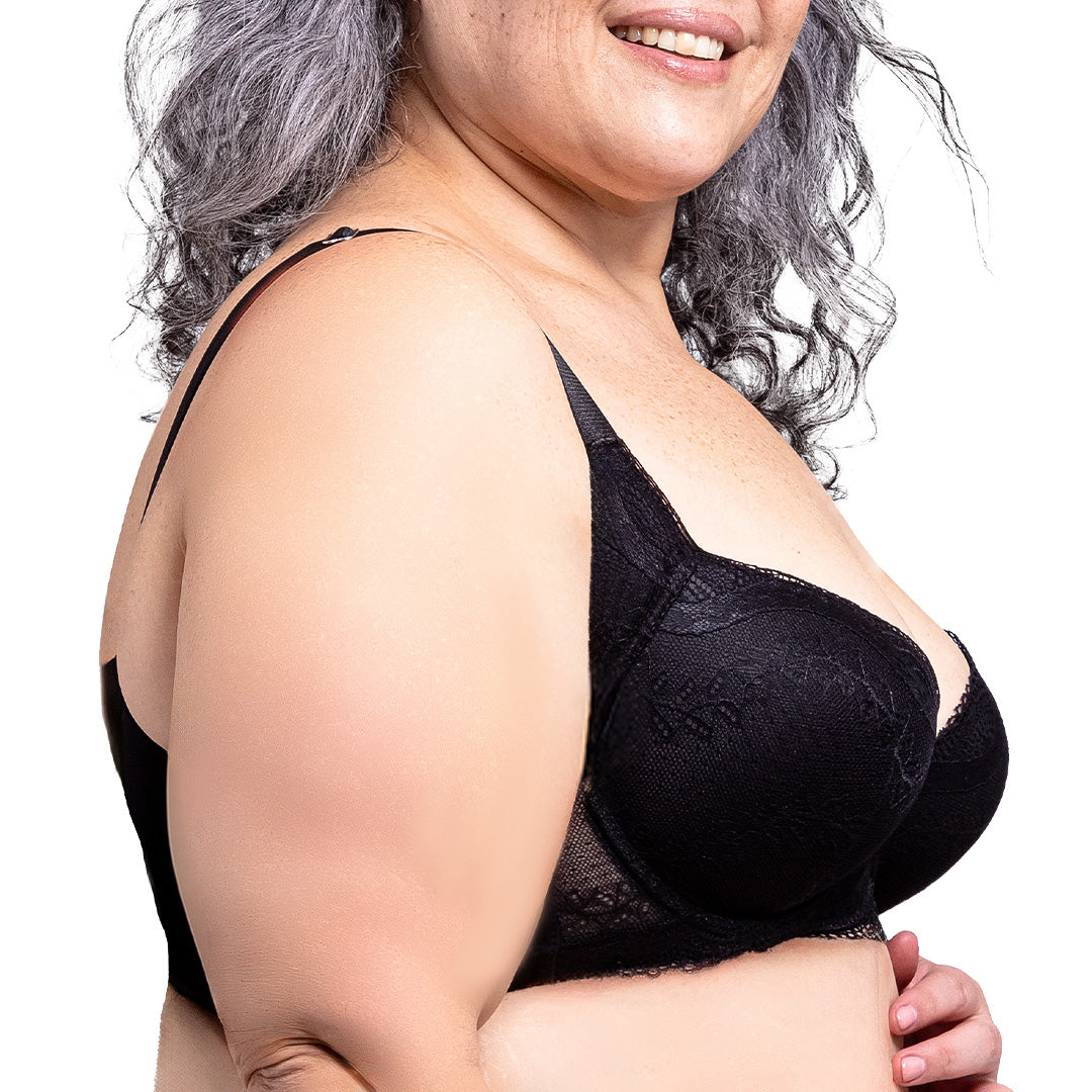 Brasier de talla extra con push up negro 24727 Lady Carnival