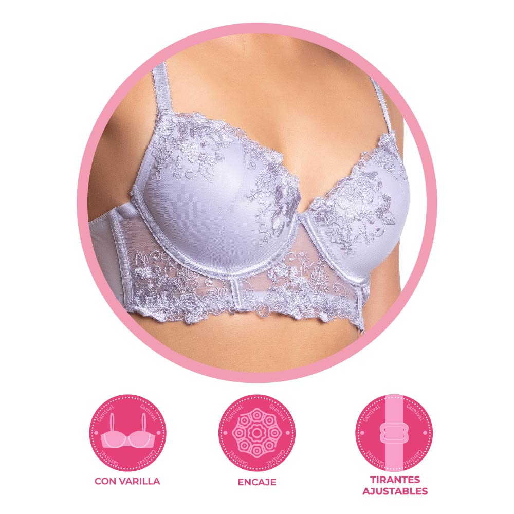 Brasier coordinable con detalles de encaje 24756 Lady Carnival