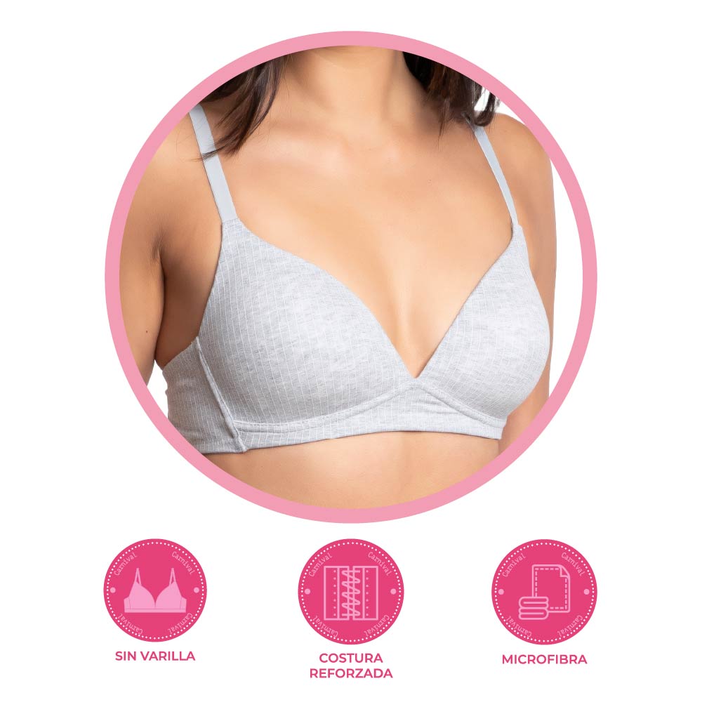 Brasier gris coordinable sin varilla 24826 Carnival Carnival
