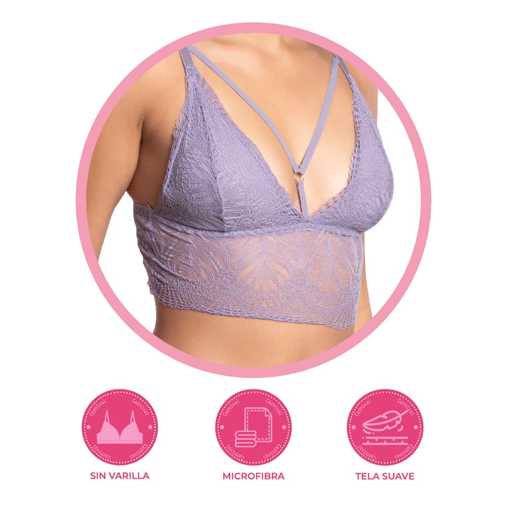 Bralette coordinable sin varilla con encaje 24832 Lady Carnival Carnival
