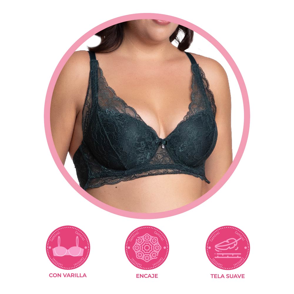 Brasier coordinable talla extra con encaje 24936 Lady Carnival