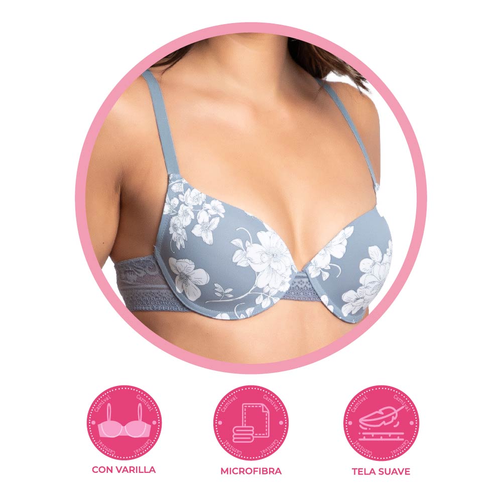 Brasier coordinable estampado flores 24991 Carnival