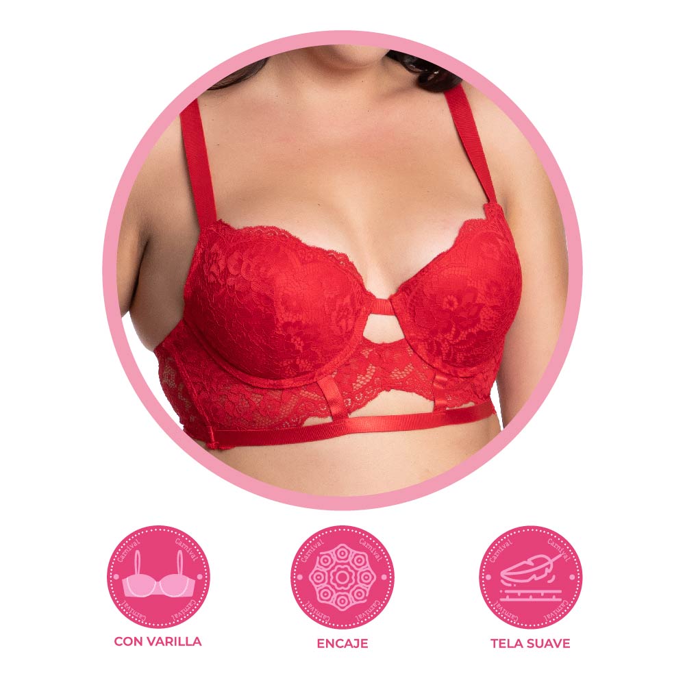 Brasier coordinable de talla extra con encaje 25062 Lady Carnival Carnival