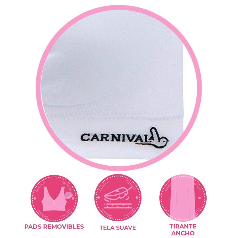 Seamless microfiber top with removable pads 4994 Carnival