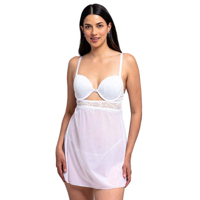 Baby doll blanco con encaje 4741 Lady Carnival