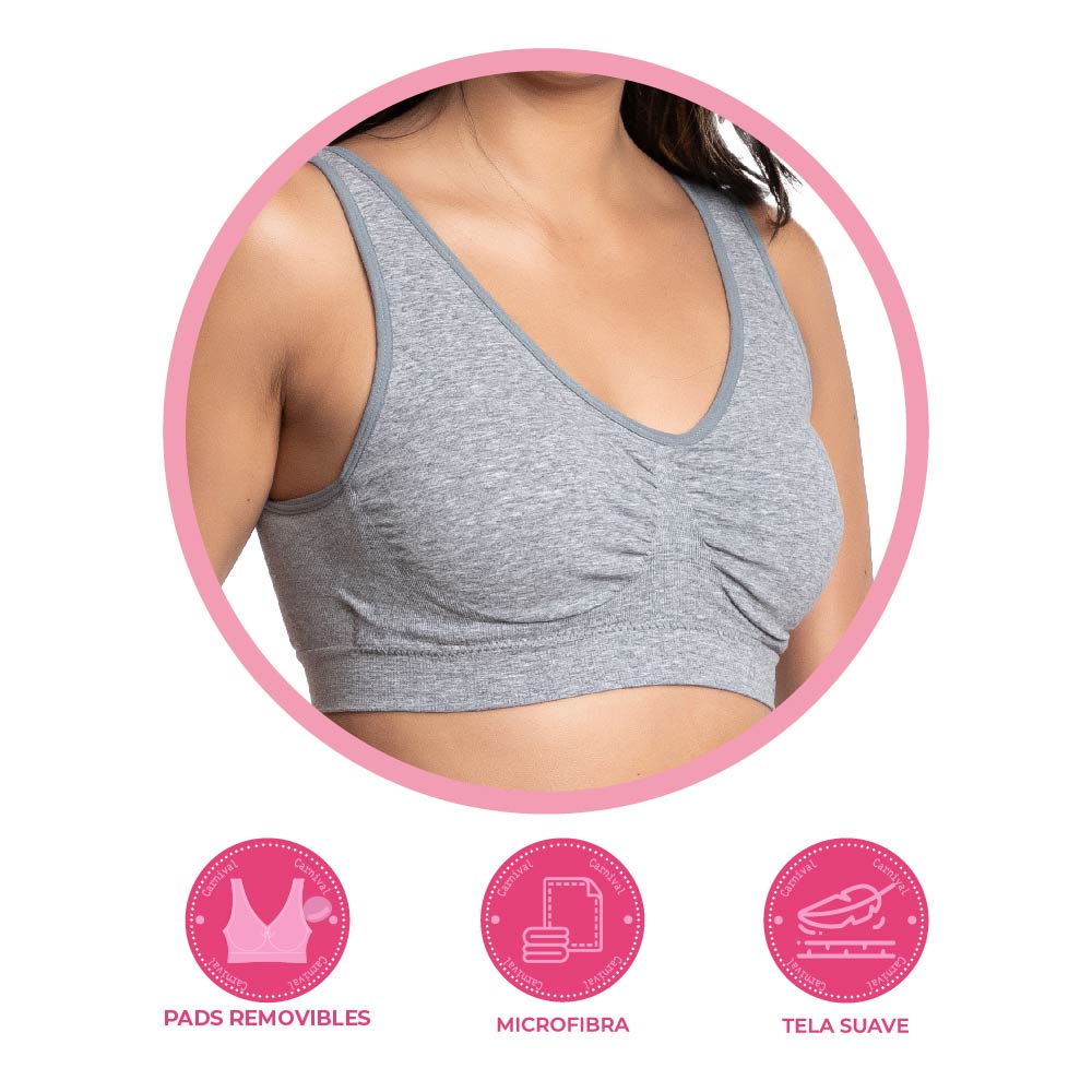 Top seamless jaspeado con pads removibles 4994 Carnival Carnival