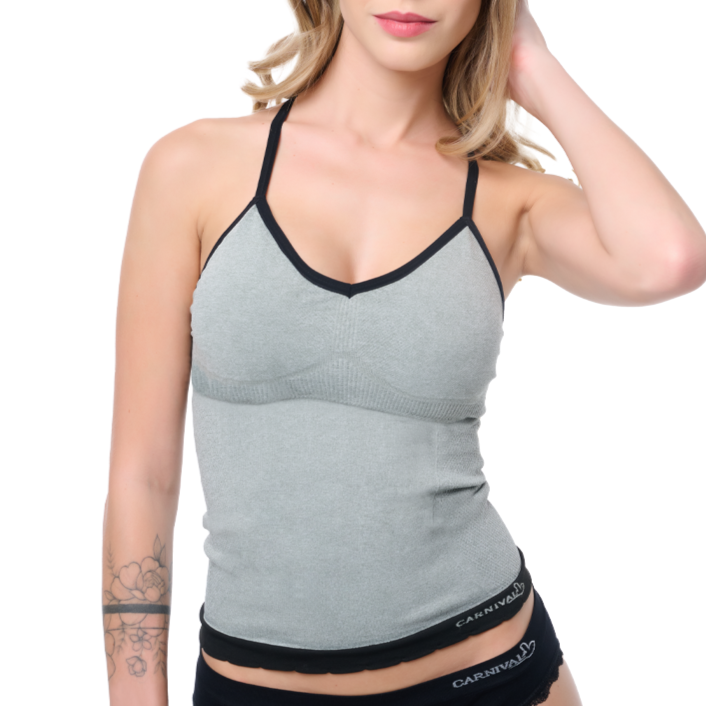 Camiseta control con tirantes ajustables sin costuras gris 5365 Carnival