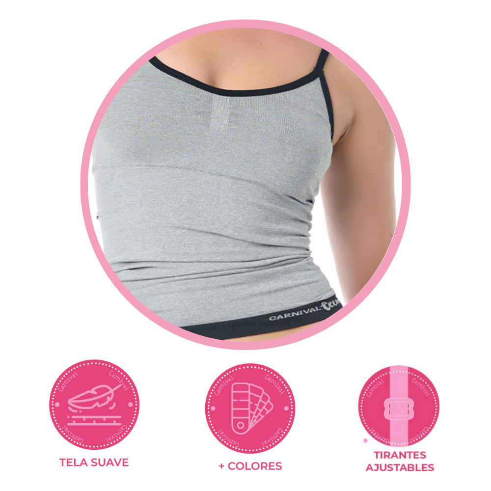 Camiseta control con tirantes ajustables sin costuras gris 5365 Teens Carnival