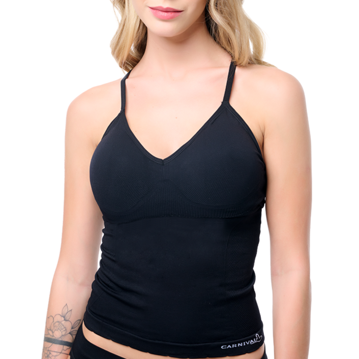 Camiseta control con tirantes ajustables sin costuras negra 5365 Carnival Carnival