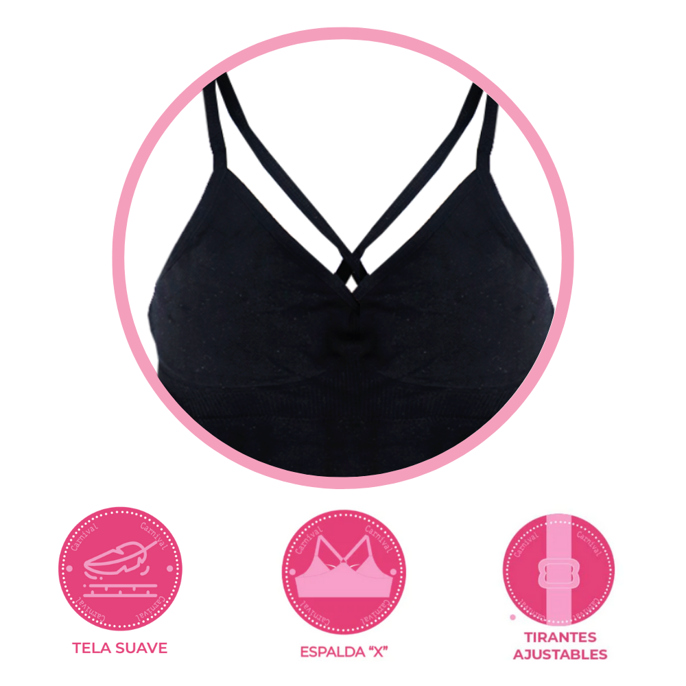Camiseta control con tirantes ajustables sin costuras negra 5365 Carnival Carnival
