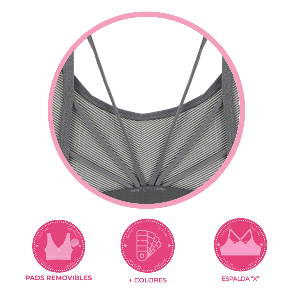 Set de 3 top con almohadillas removibles TP5370 Carnival Carnival Lenceria