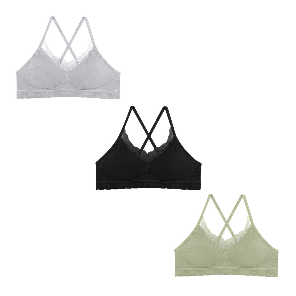 Set de 3 top con almohadillas removibles TP5376 Carnival Carnival Lenceria