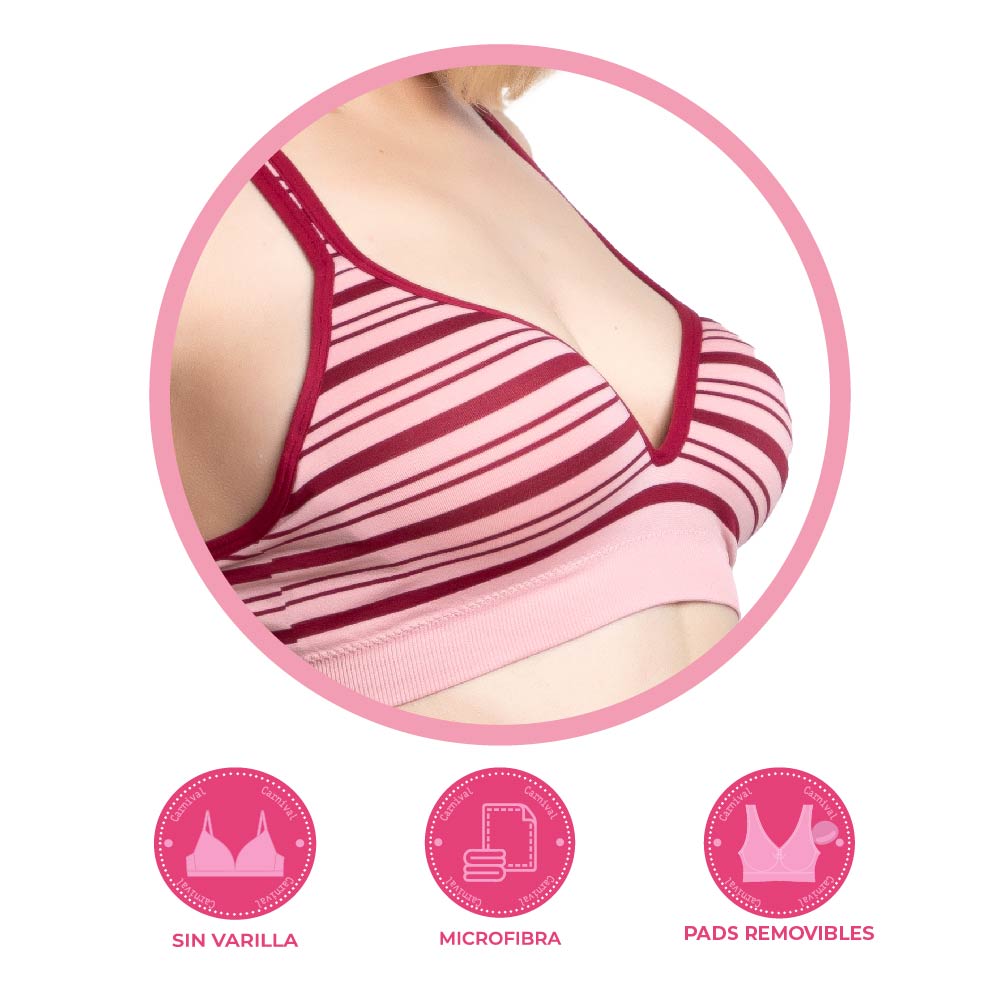 Brasier coordinable rosa con tirantes cruzados 5801 Carnival Carnival