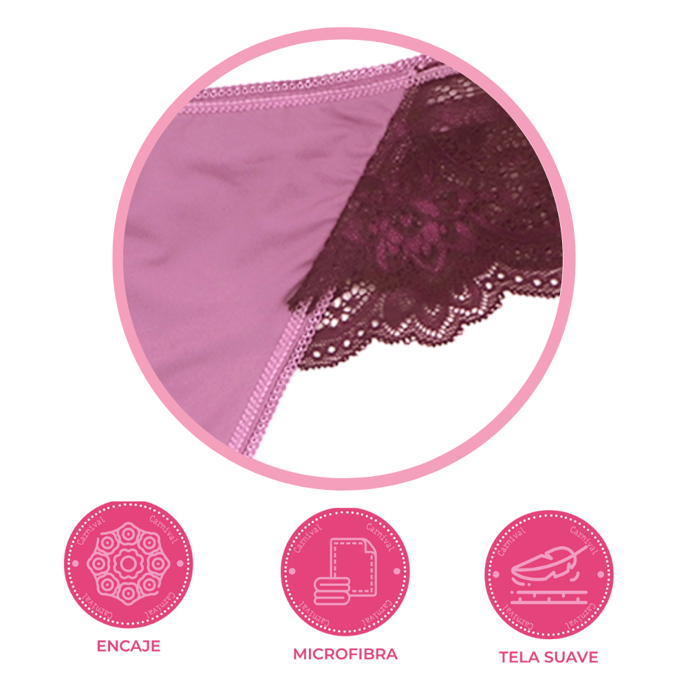 Tanga coordinable con detalles de encaje morado 64515 Carnival Carnival