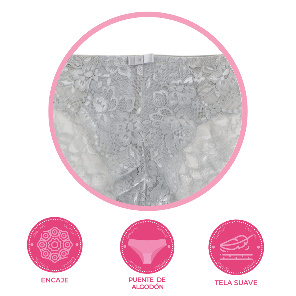 Panty coordinable corte hipster con encaje 73913 Lady Carnival Carnival