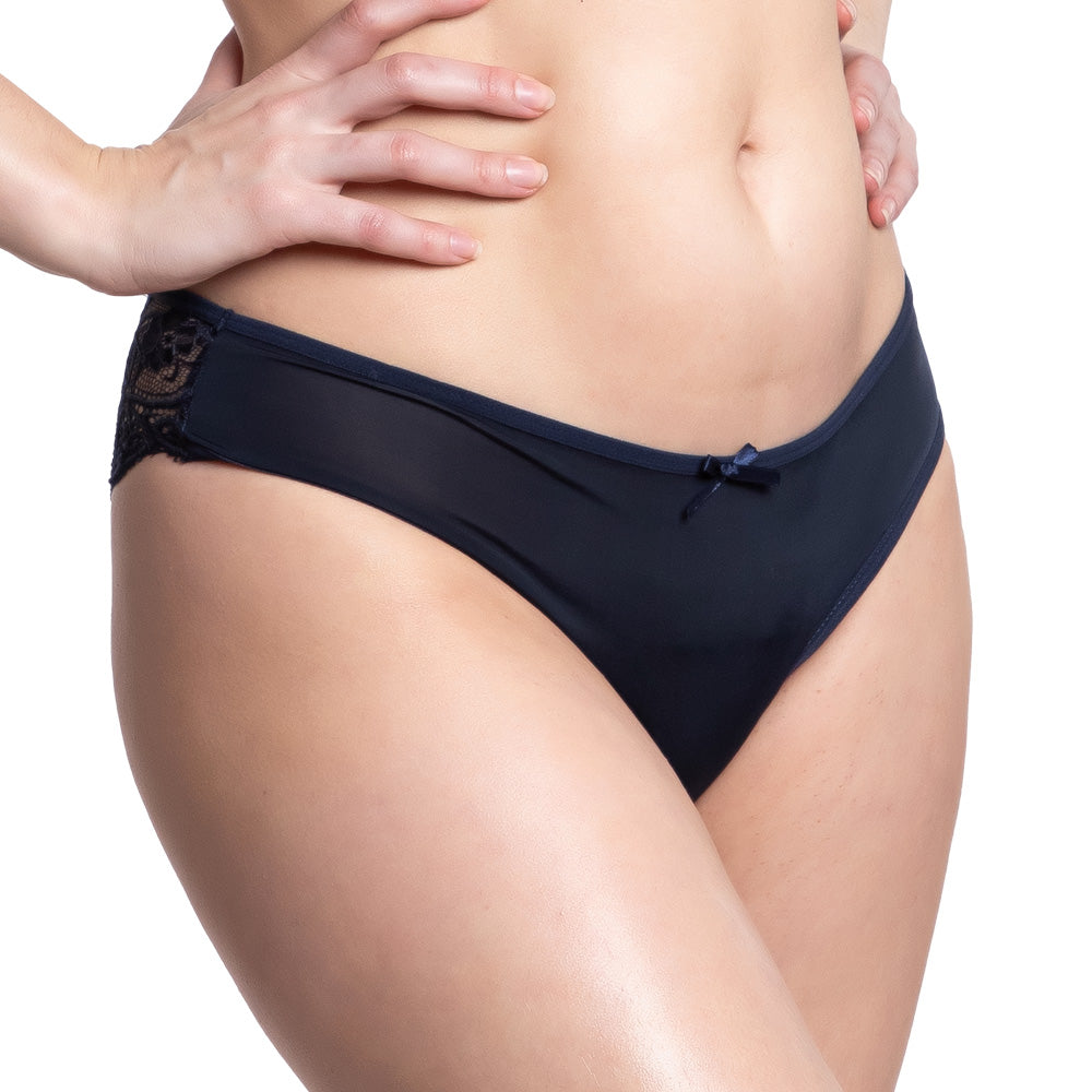 Panty azul coordinable con encaje 73973 Carnival Carnival Lenceria