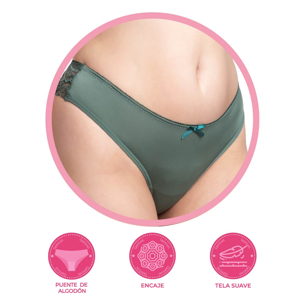 Panty coordinable verde con detalle de encaje 74030 Carnival Carnival
