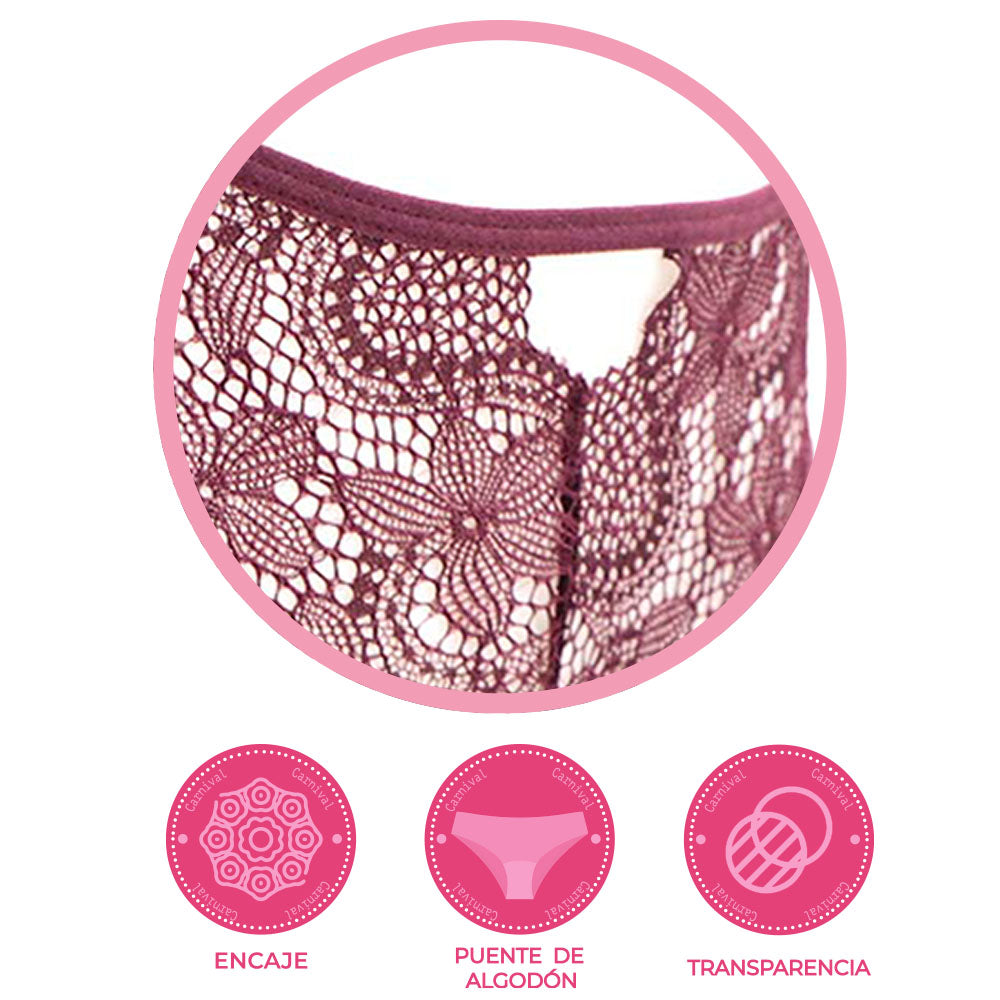 Pantie coordinable con encaje 74230 Lady Carnival Carnival