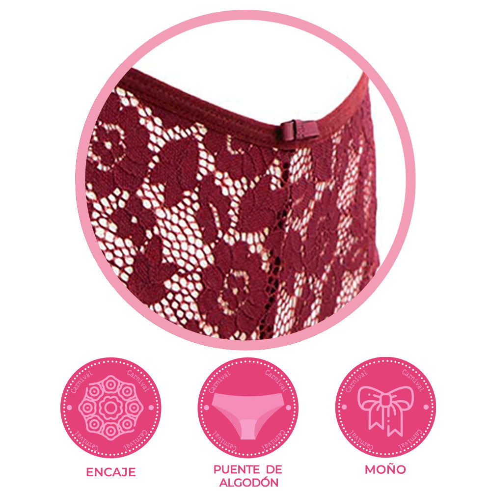 Pantie coordinable con detalles de encaje 74231 Lady Carnival Carnival