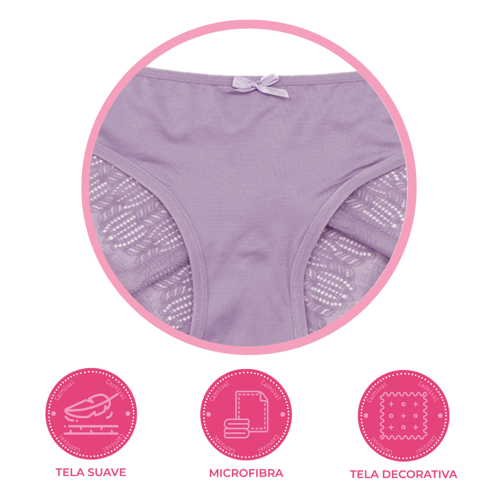 Panty coordinable corte hipster con puente de algodón morado 74264 Carnival Carnival