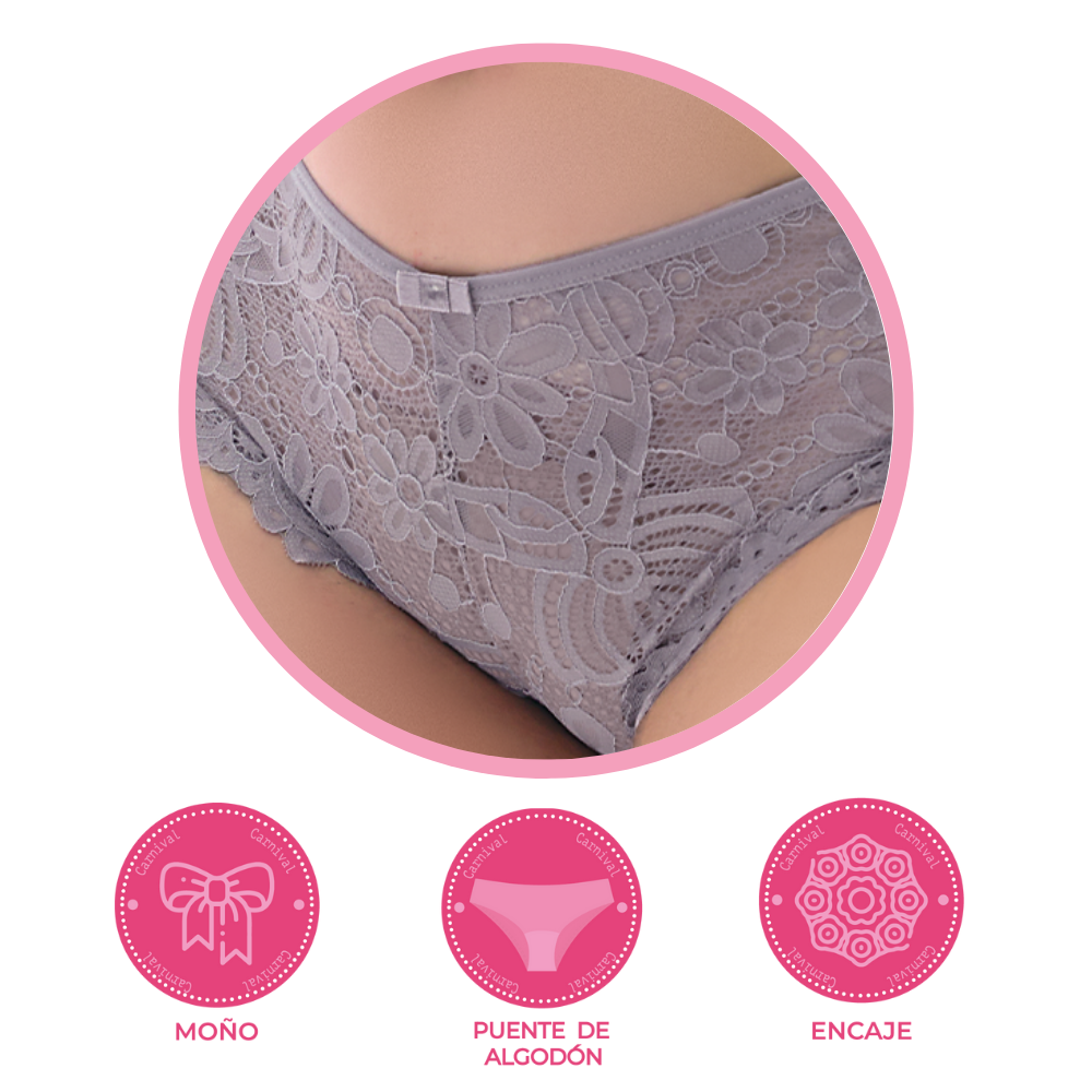 Pantie coordinable de talla extra con encaje 74354 Lady Carnival Carnival