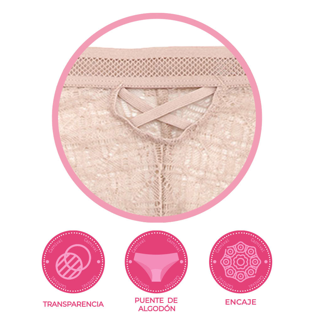 Pantie coordinable con encaje 74376 Lady Carnival