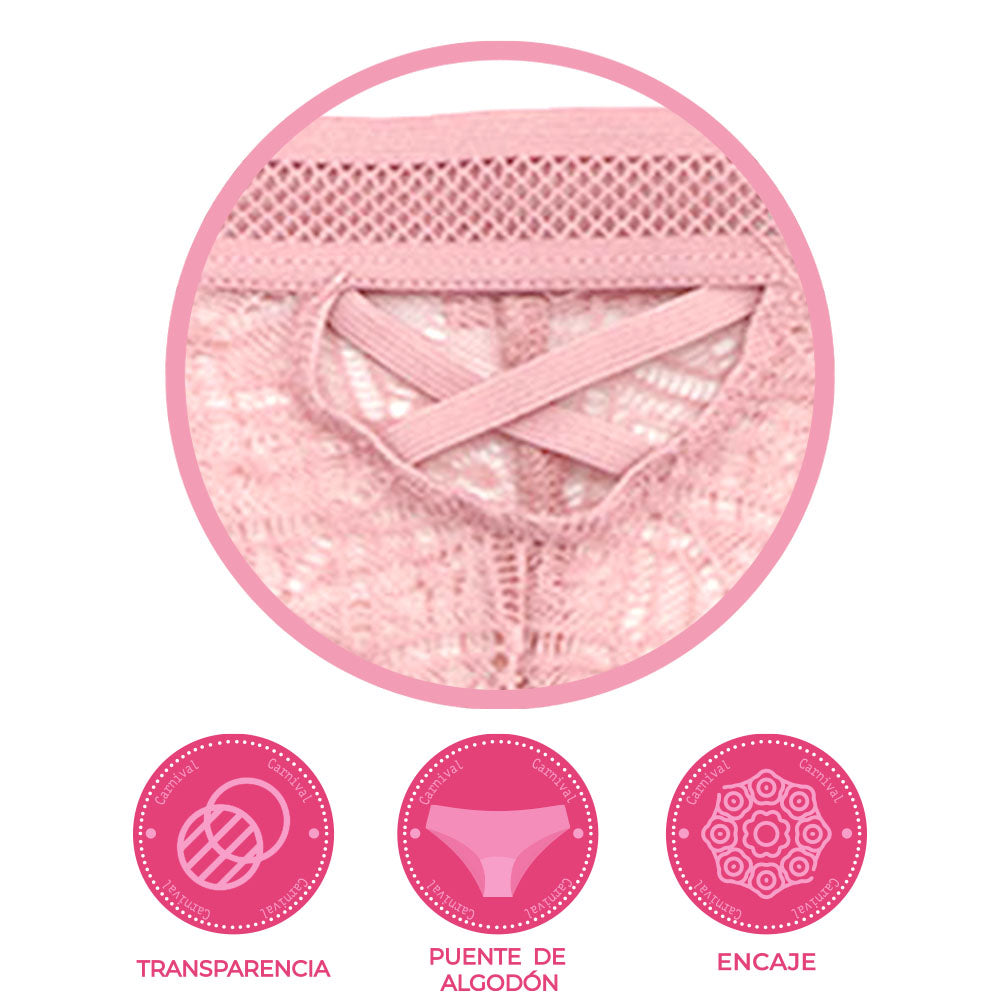 Pantie coordinable con encaje 74376 Lady Carnival
