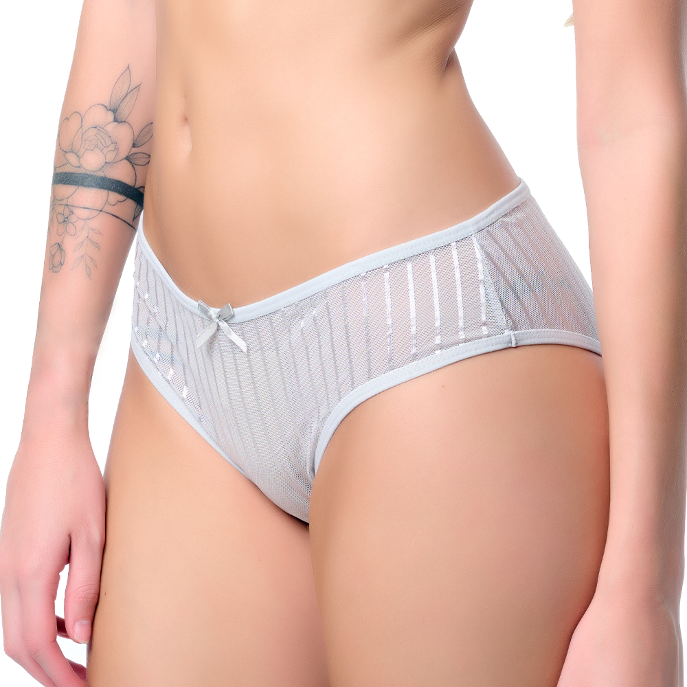 Panty coordinable corte hipster con puente de algodón gris 74381 Carnival Carnival