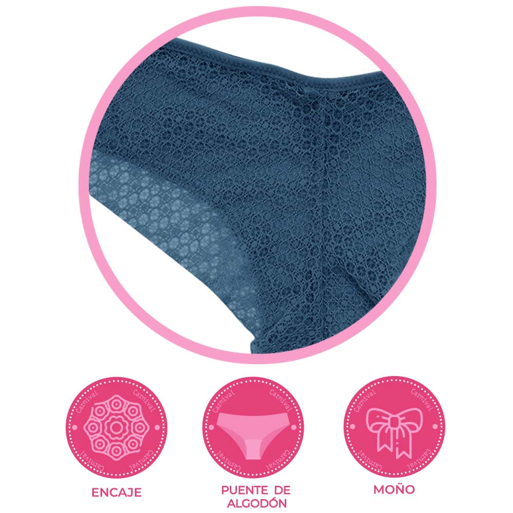 Pantie coordinable de corte hipster con detalles de encaje 74383 Carnival