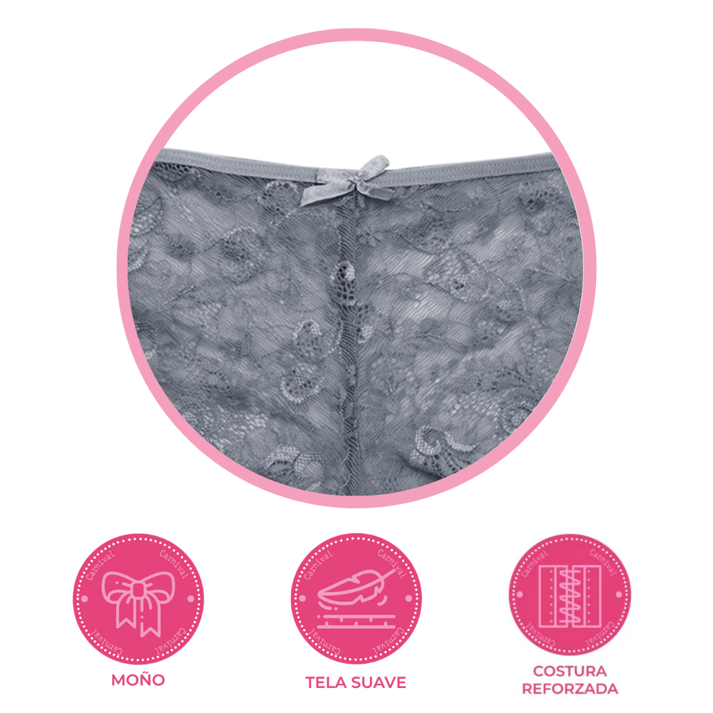 Panty coordinable cachetero con encaje y puente de algodón 74384 Carnival Carnival