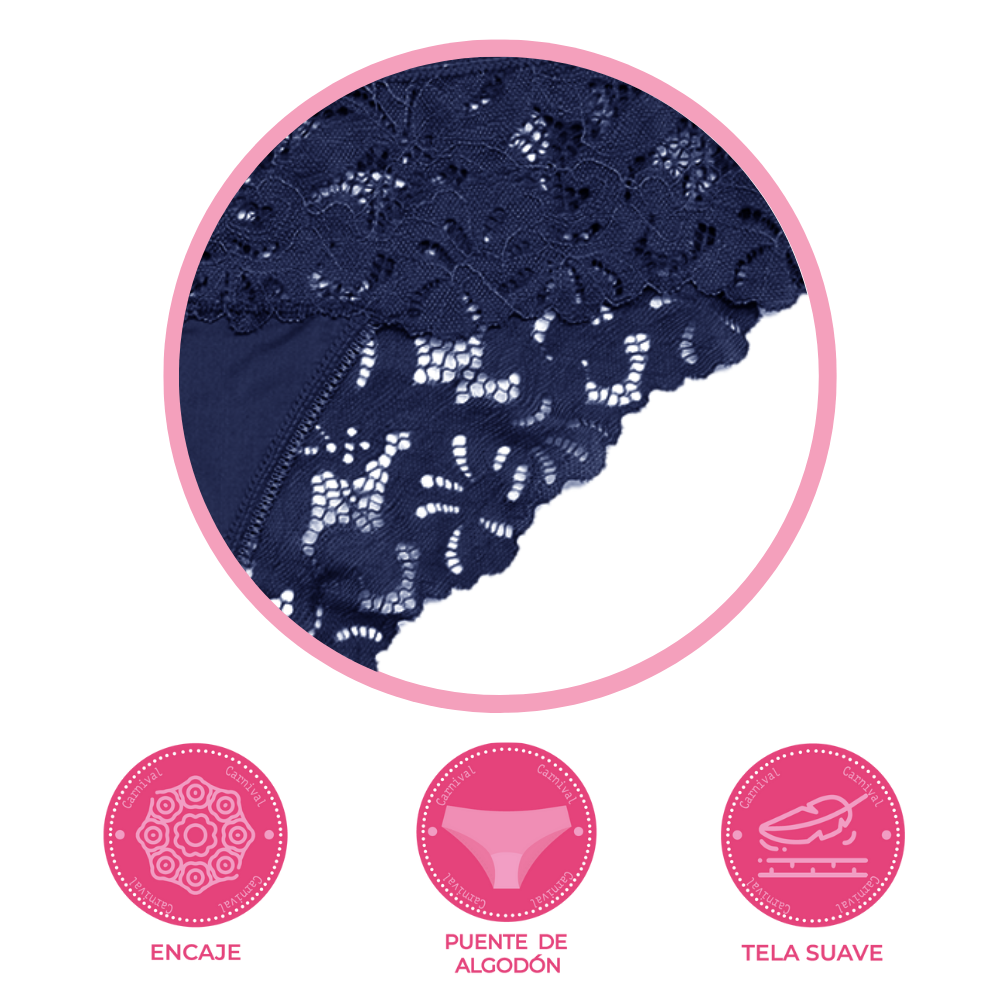 Panty coordinable hipster de encaje azul 74387 Carnival Carnival