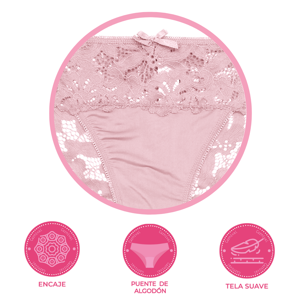 Panty coordinable hipster de encaje rosa 74387 Carnival Carnival