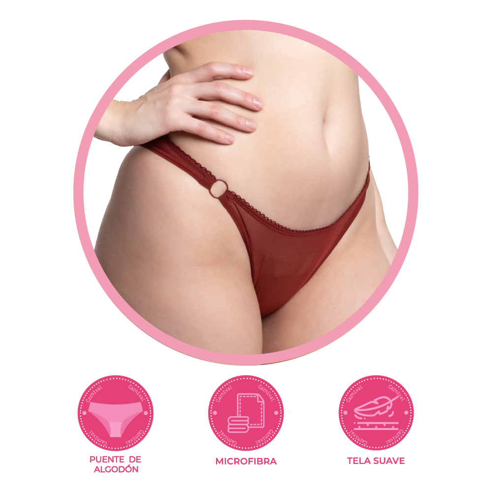 Panty coordinable vino con transparencias 74394 Carnival Carnival