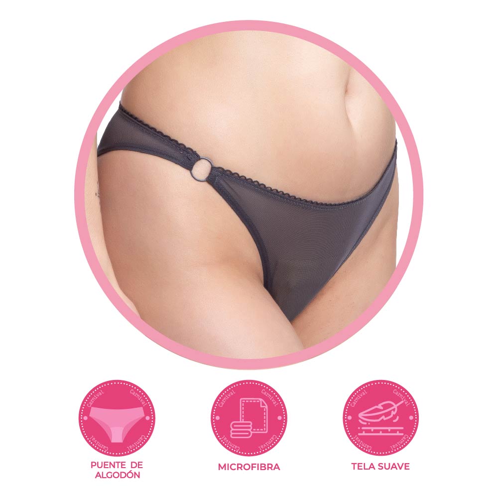 Panty coordinable gris con transparencias 74394 Carnival Carnival