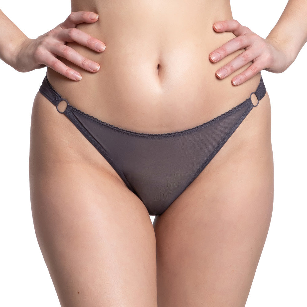 Panty coordinable gris con transparencias 74394 Carnival