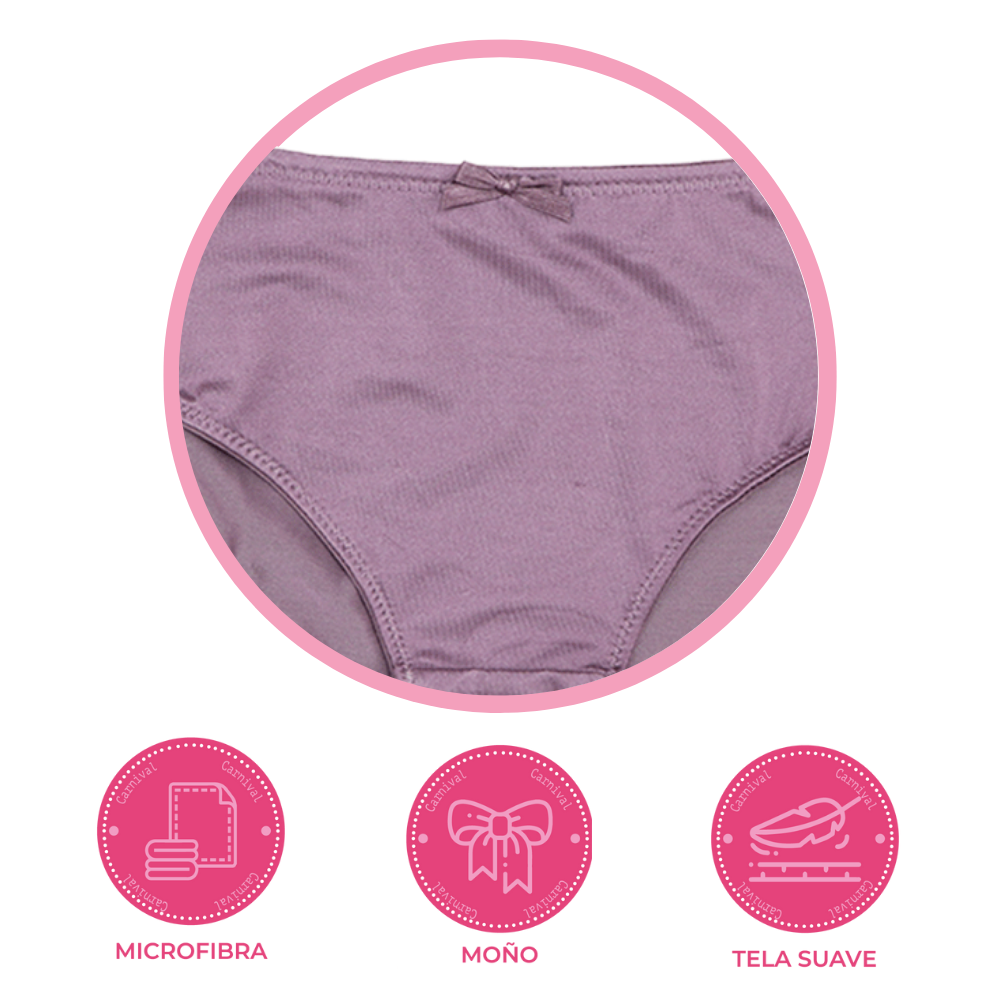 Panty coordinable hispter con detalles de encaje a los costados morado 74398 Carnival