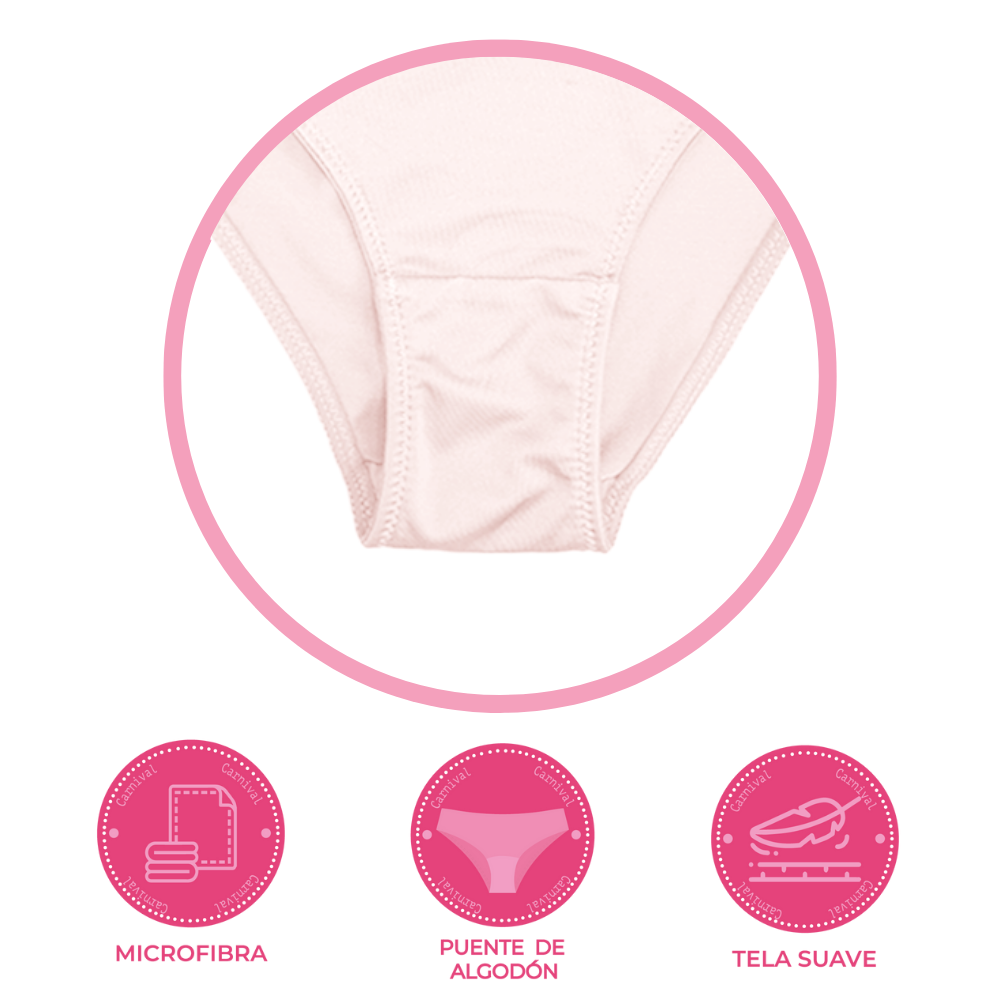 Panty coordinable hispter con detalles de encaje a los costados rosa 74398 Carnival Carnival