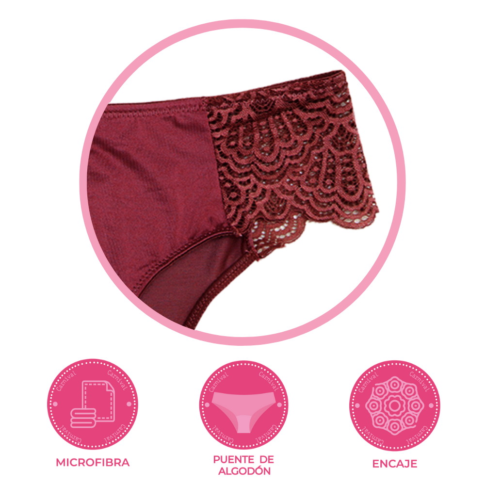 Panty coordinable hispter con detalles de encaje a los costados 74398 Carnival Carnival