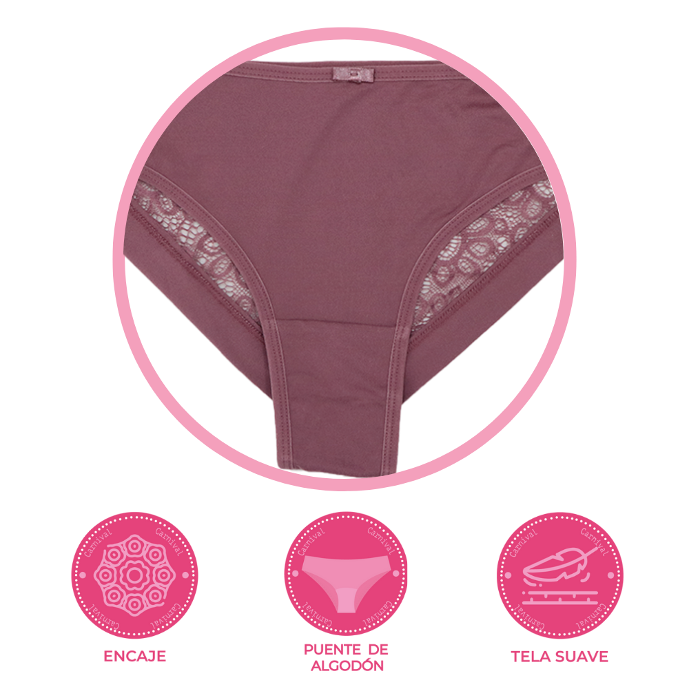 Panty coordinable corte hipster con encaje 74408 Lady Carnival Carnival