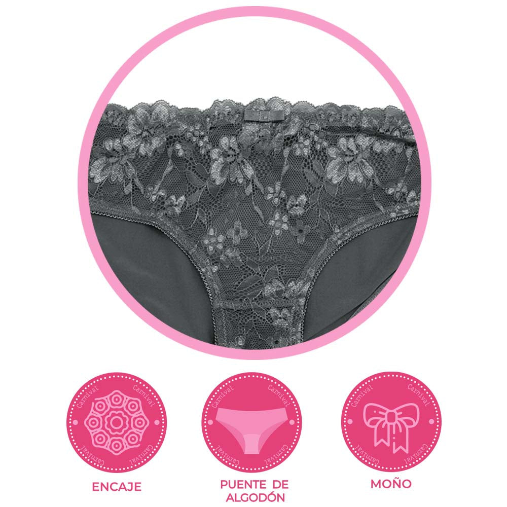 Pantie coordinable con aplicaciones de encaje 74411 Lady Carnival Carnival