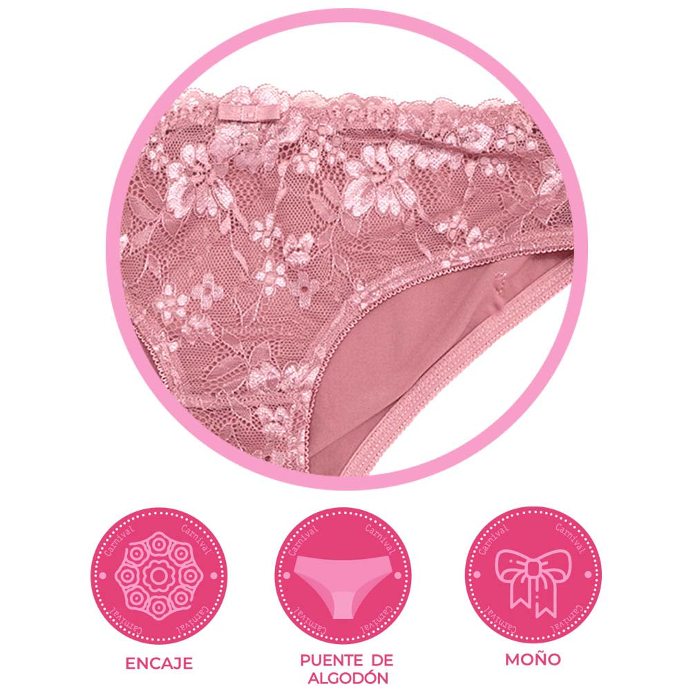 Pantie coordinable con aplicaciones de encaje 74411 Lady Carnival Carnival