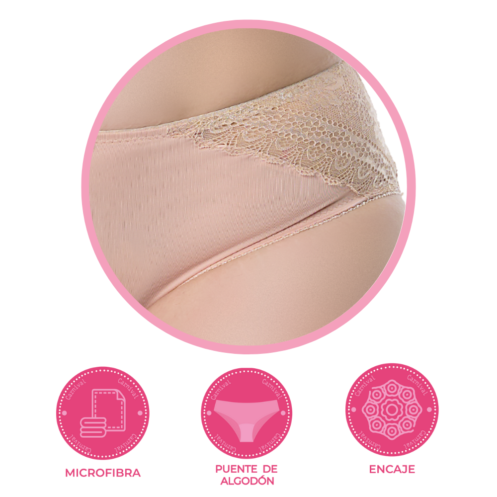 Pantie coordinable de talla extra con detalles de encaje 74413 Lady Carnival Carnival