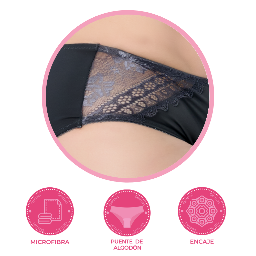 Pantie coordinable de talla extra con detalles de encaje 74413 Lady Carnival Carnival