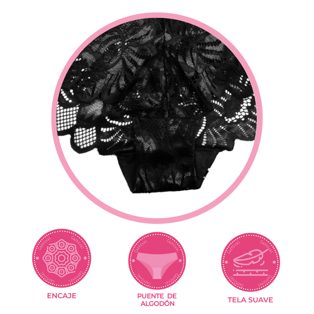 Panty coordinable con encaje negro 74418 Lady Carnival Carnival