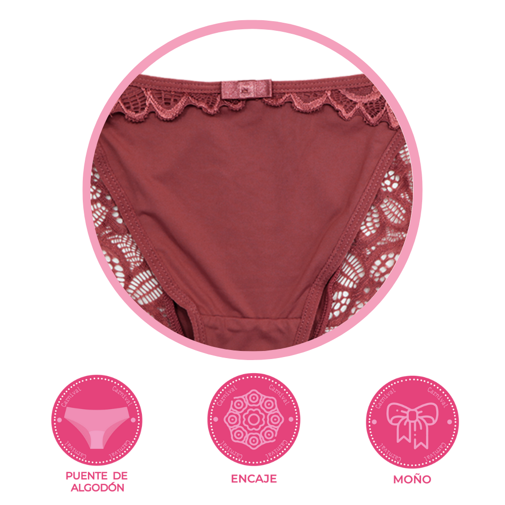Panty coordinable con encaje y puente de algodón 74419 Lady Carnival Carnival