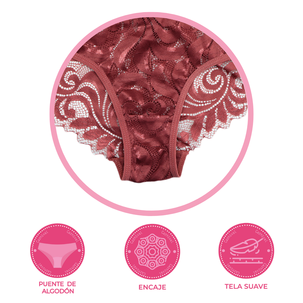 Panty coordinable de corte hipster con encaje 74420 Lady Carnival Carnival