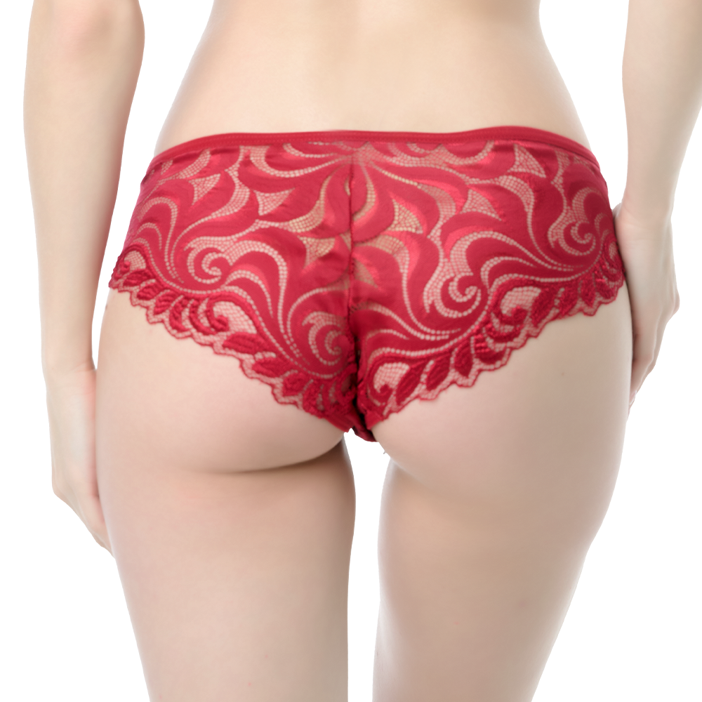 Panty coordinable de corte hipster con encaje vino 74420 Lady Carnival Carnival