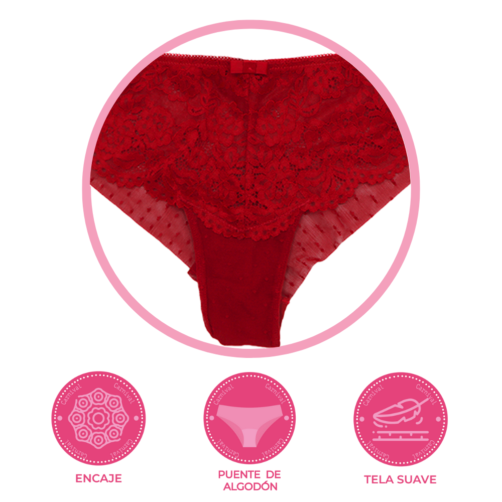 Panty coordinable corte cachetero con encaje 74422 Lady Carnival Carnival