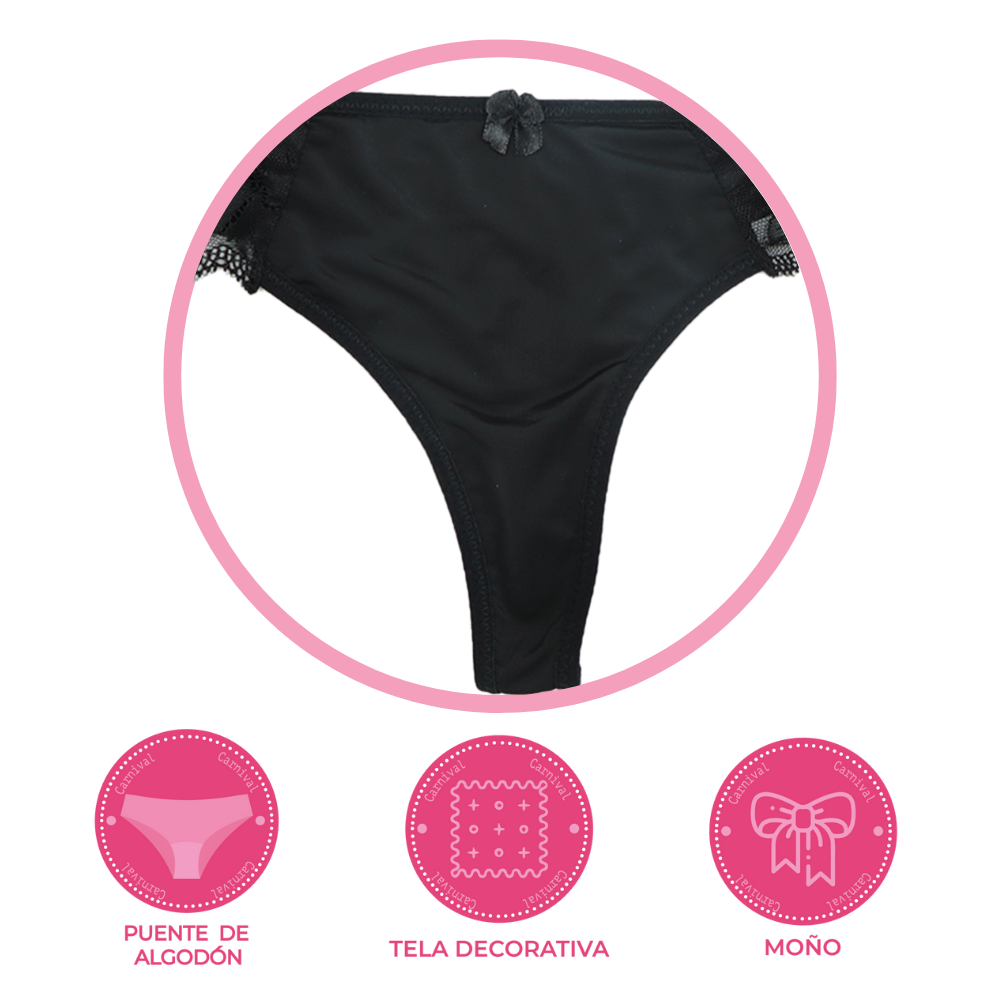 Tanga coordinable con encaje negro 74511 Carnival Carnival